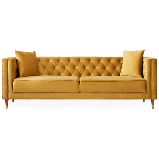 Autumn MCM Styled Tufted Velvet Sofa (91") - Revel Sofa 
