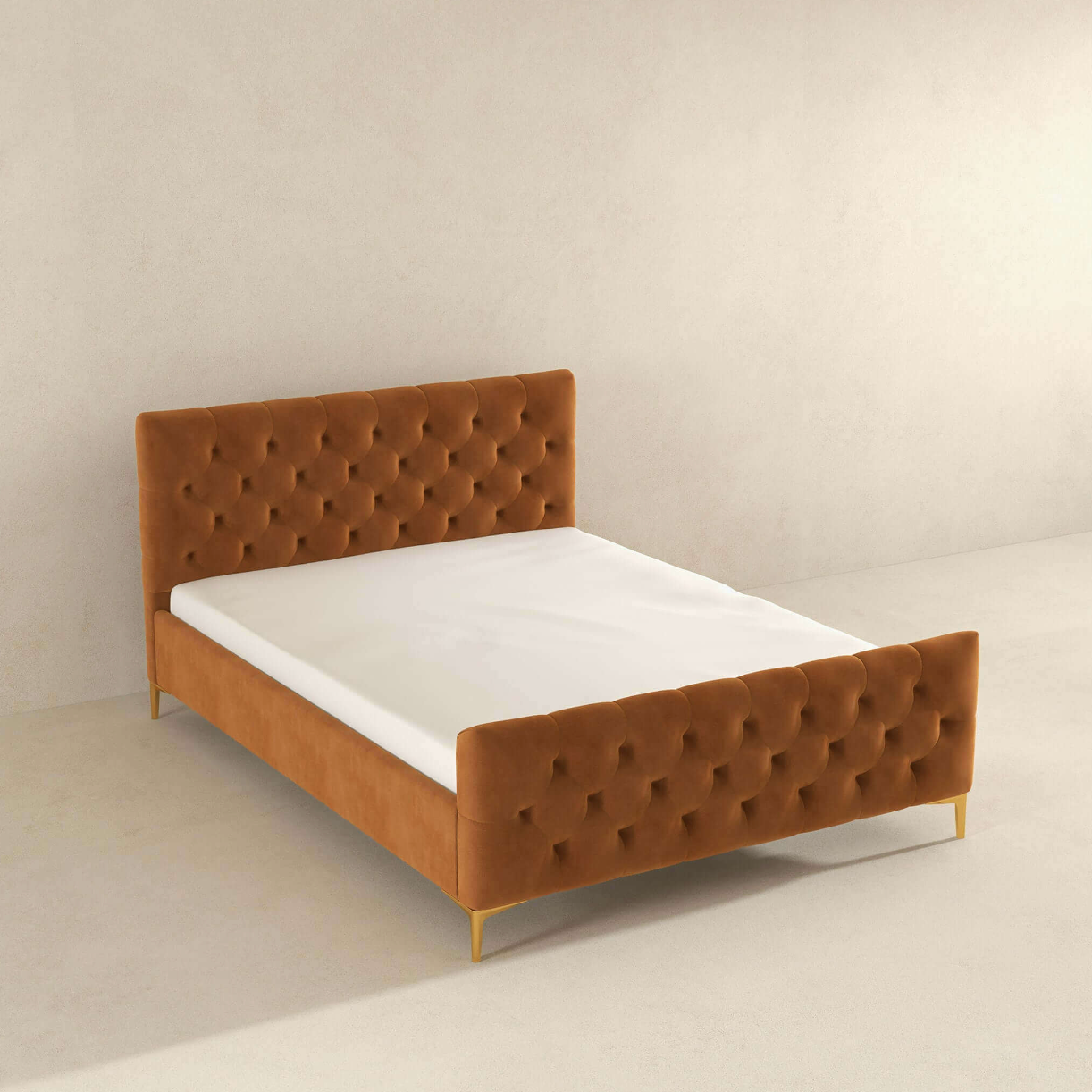 Bailey Velvet Upholstered Tufted Platform Bed Frame - Revel Sofa 