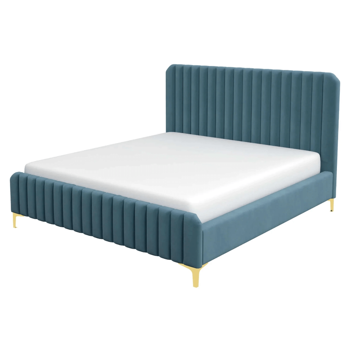 Bethany Velvet Upholstered Channel Tufted Platform Bed - Revel Sofa 