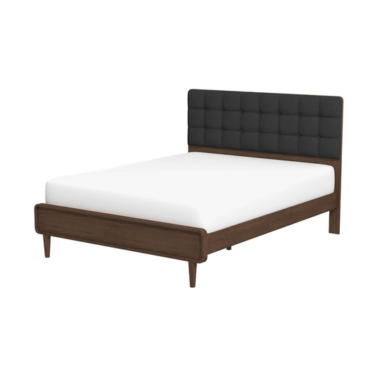 Bryce Dark Gray Fabric Upholstered Platform Bed - Revel Sofa 