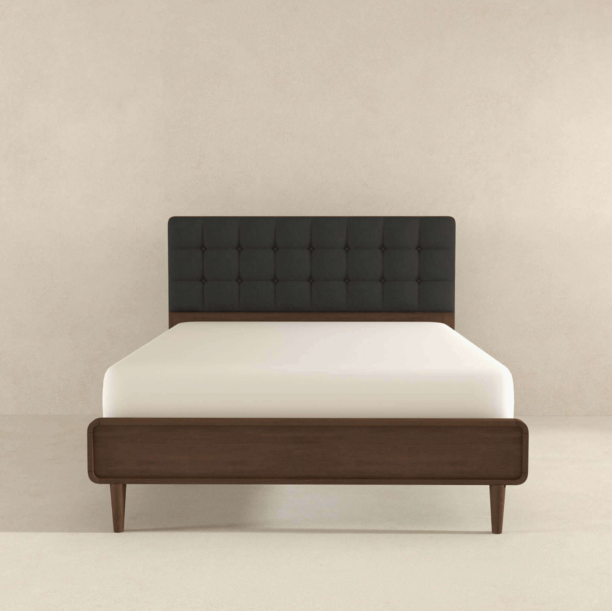 Bryce Dark Gray Fabric Upholstered Platform Bed - Revel Sofa 