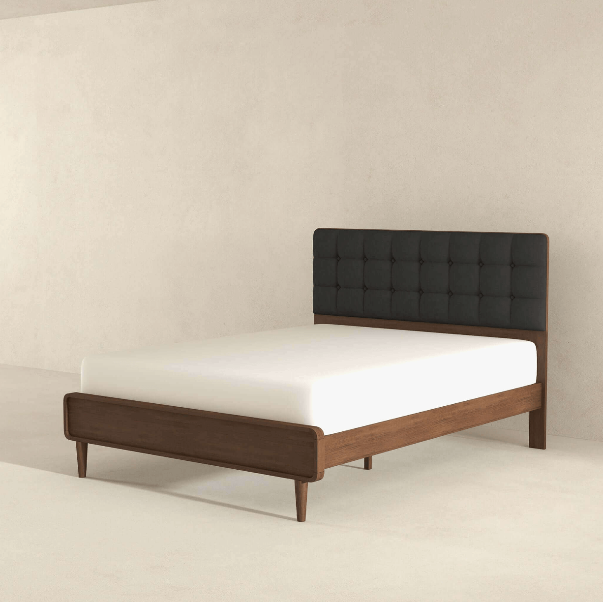 Bryce Dark Gray Fabric Upholstered Platform Bed - Revel Sofa 