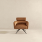 Camila MCM Style Genuine Leather Swivel Lounge Chair - Revel Sofa 