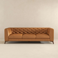 Carter MCM Styled Tufted Leather Sofa Couch 90" - Revel Sofa 