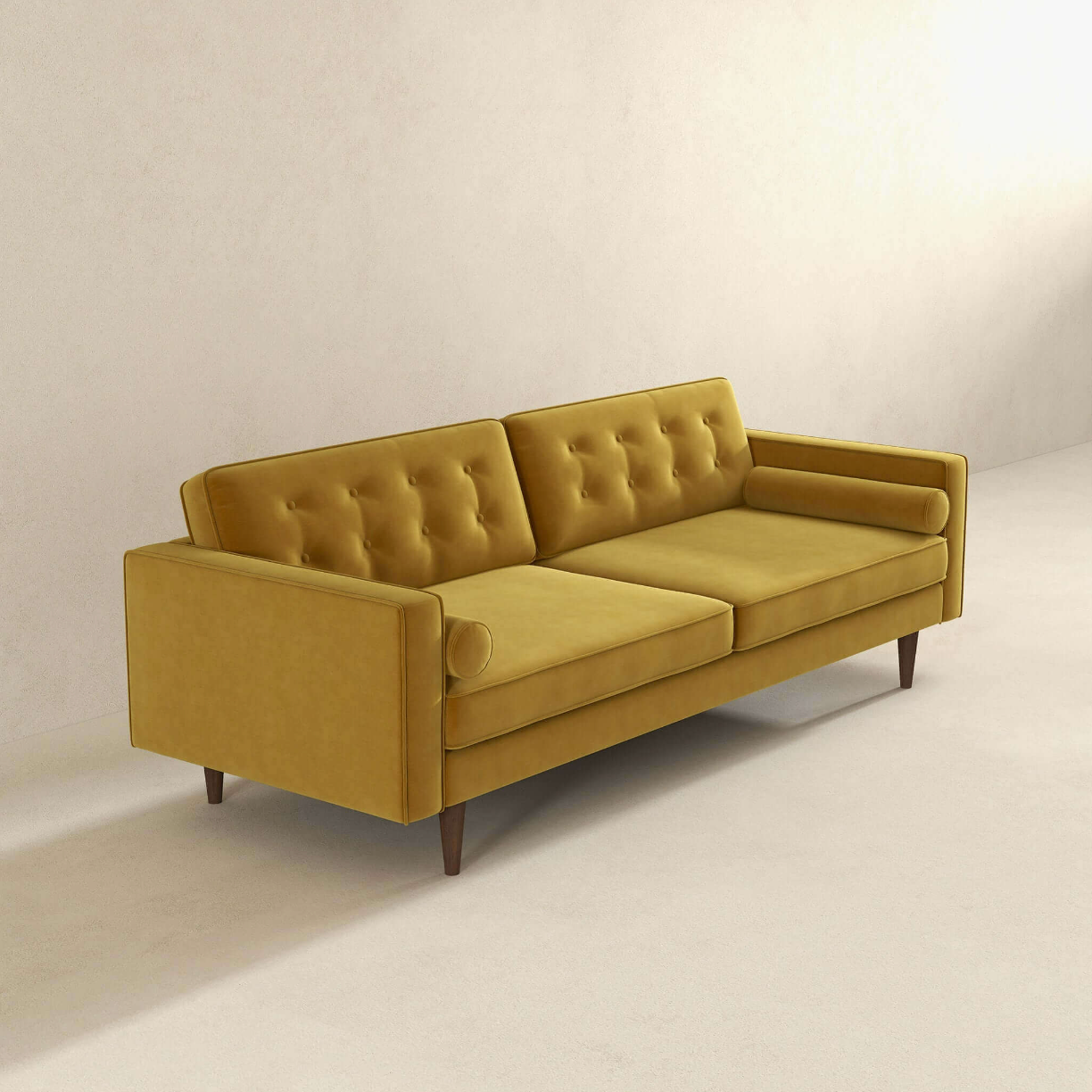 Casey MCM Tufted Velvet Sofa 84" (6 Colors)