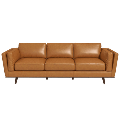 Chase MCM Style Genuine Leather Sofa 91" - Revel Sofa 