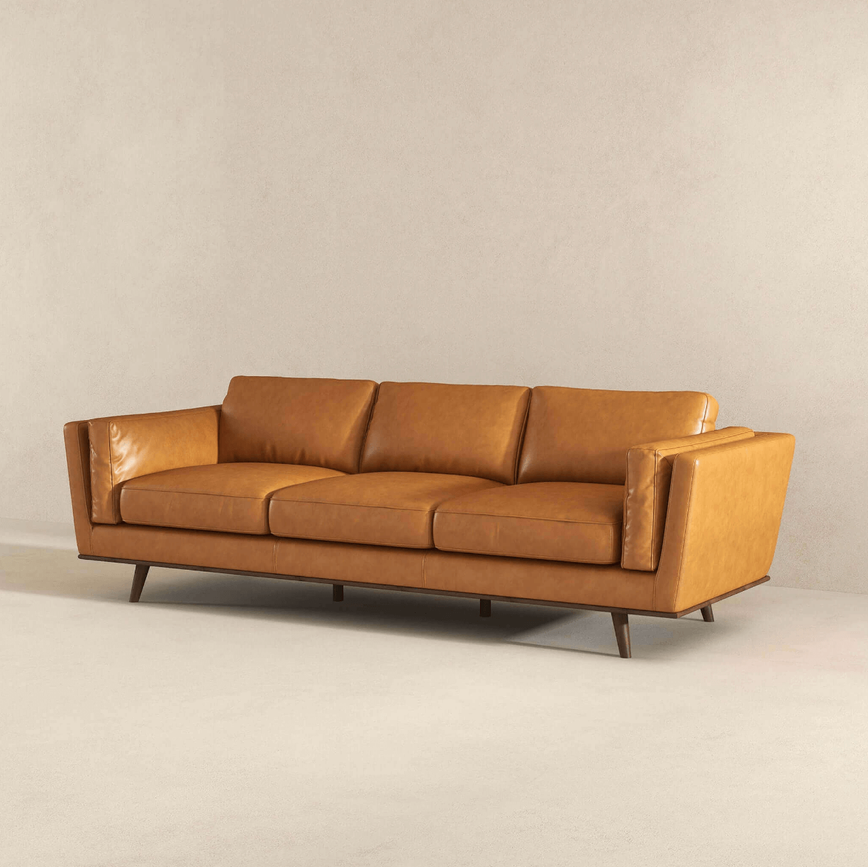 Chase MCM Style Genuine Leather Sofa 91" - Revel Sofa 