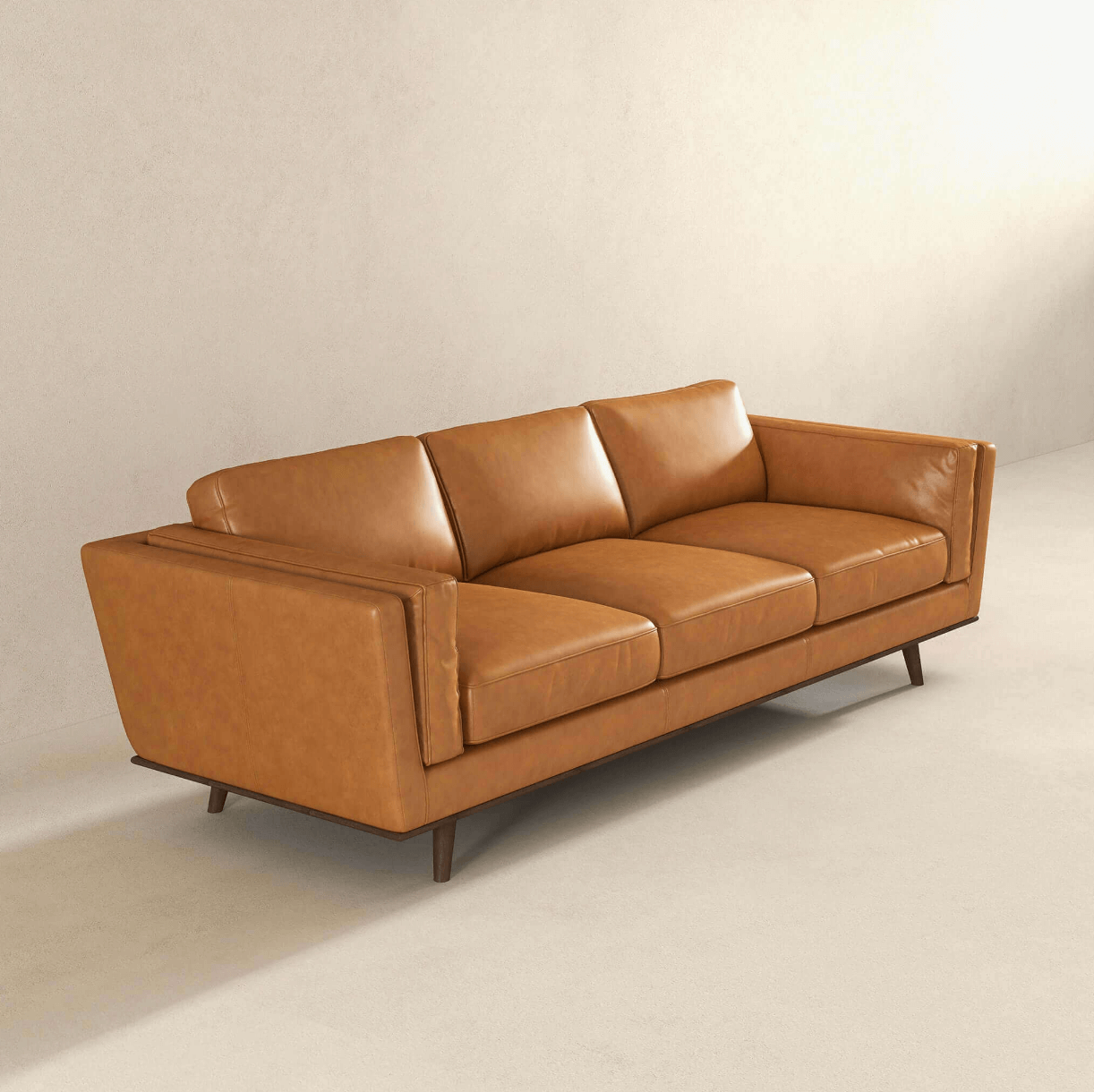 Chase MCM Style Genuine Leather Sofa 91" - Revel Sofa 