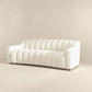 Marcus Modern Channel Tufted Boucle Sofa, Cream White - Revel Sofa 