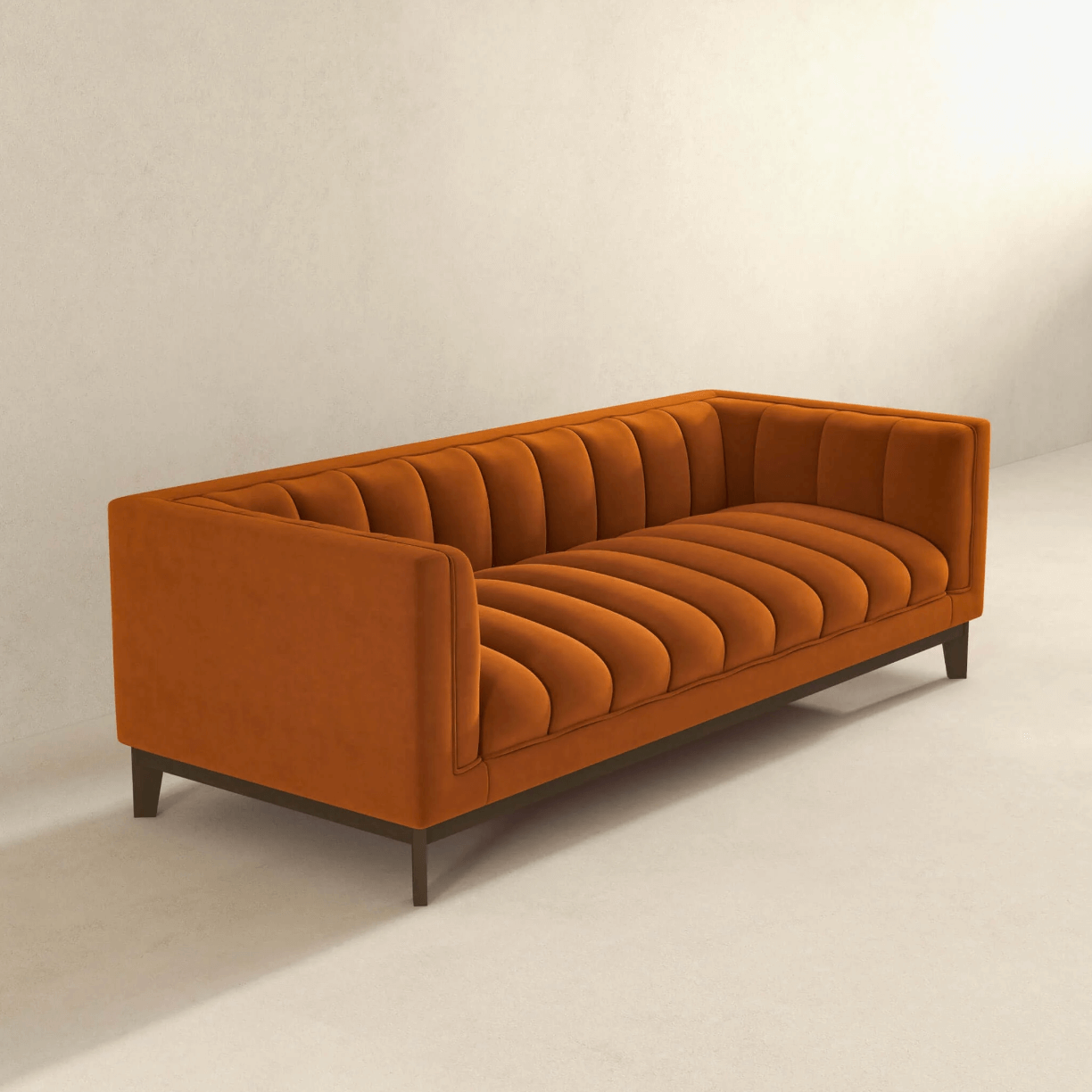 Melissa MCM Styled Channel Tufted Sofa 90” - Revel Sofa 