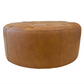 Seletar MCM Style Tufted Tan Leather Ottoman - Revel Sofa 