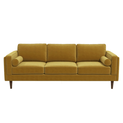 Amber MCM Styled Velvet Sofa Couch 86" - Revel Sofa 