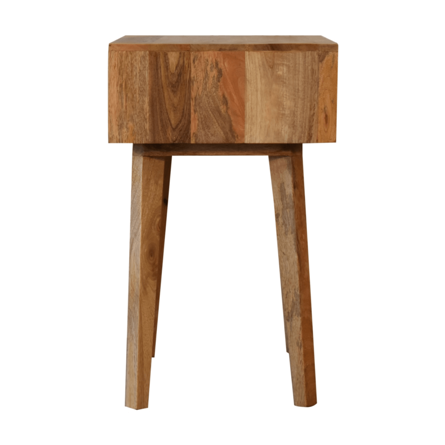 Solid Wood Bone Inlay Tapered Accent End Table, Geometric Design - Revel Sofa 