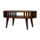 Ariella Solid Wood Slatted Coffee Table, Chestnut or Oak 32" - Revel Sofa 