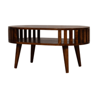 Ariella Solid Wood Slatted Coffee Table, Chestnut or Oak 32