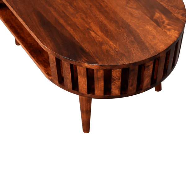 Ariella Solid Wood Slatted Coffee Table, Chestnut or Oak 32 - Revel Sofa 