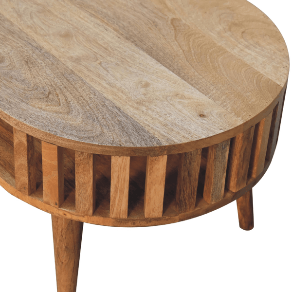 Ariella Solid Wood Slatted Coffee Table, Chestnut or Oak 32 - Revel Sofa 