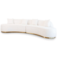 Athens Glam Modular Curved 2pc Sofa, Ivory Boucle 142'' - Revel Sofa 