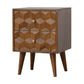 MCM Styled Solid Wood Geometric Cube Design Nightstand - Revel Sofa 