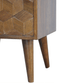 MCM Styled Solid Wood Geometric Cube Design Nightstand - Revel Sofa 