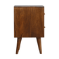 MCM Styled Solid Wood Geometric Cube Design Nightstand - Revel Sofa 