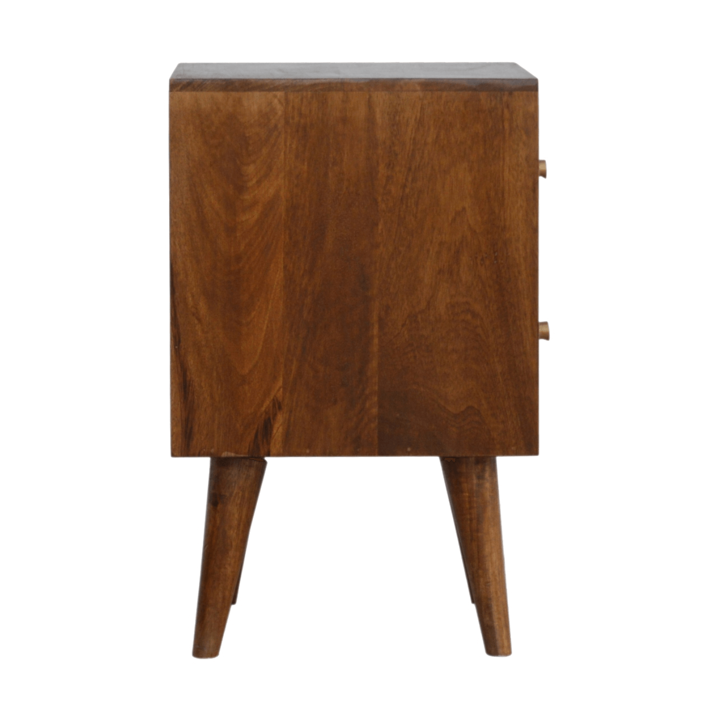 MCM Styled Solid Wood Geometric Cube Design Nightstand - Revel Sofa 