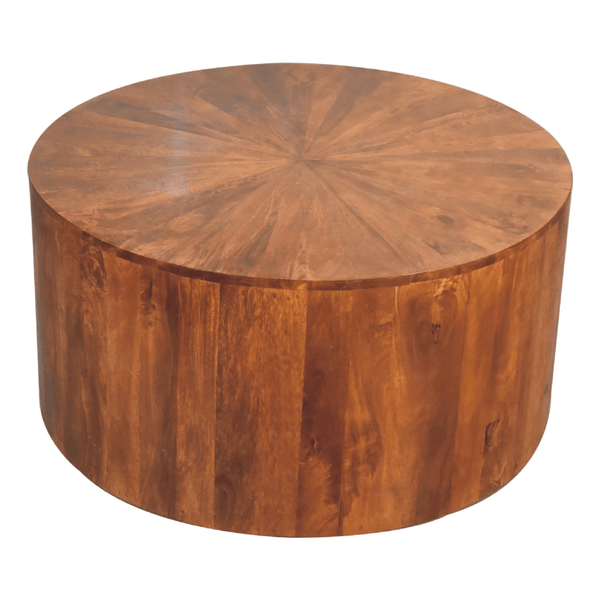 Chestnut Round Mango Wood Coffee Table 35 - Revel Sofa 