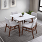 Bloom MCM Styled Square Wood Dining Table, White Top 35" - Revel Sofa 