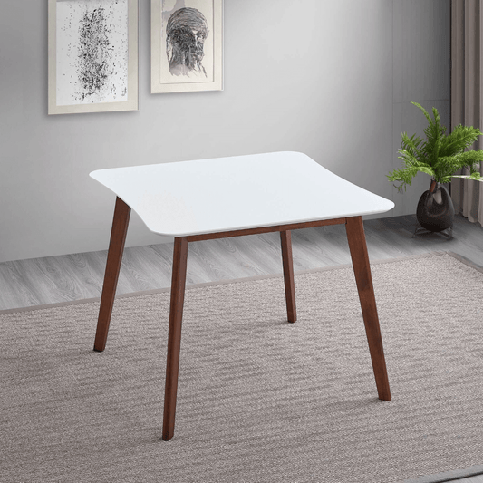 Bloom MCM Styled Square Wood Dining Table, White Top 35" - Revel Sofa 
