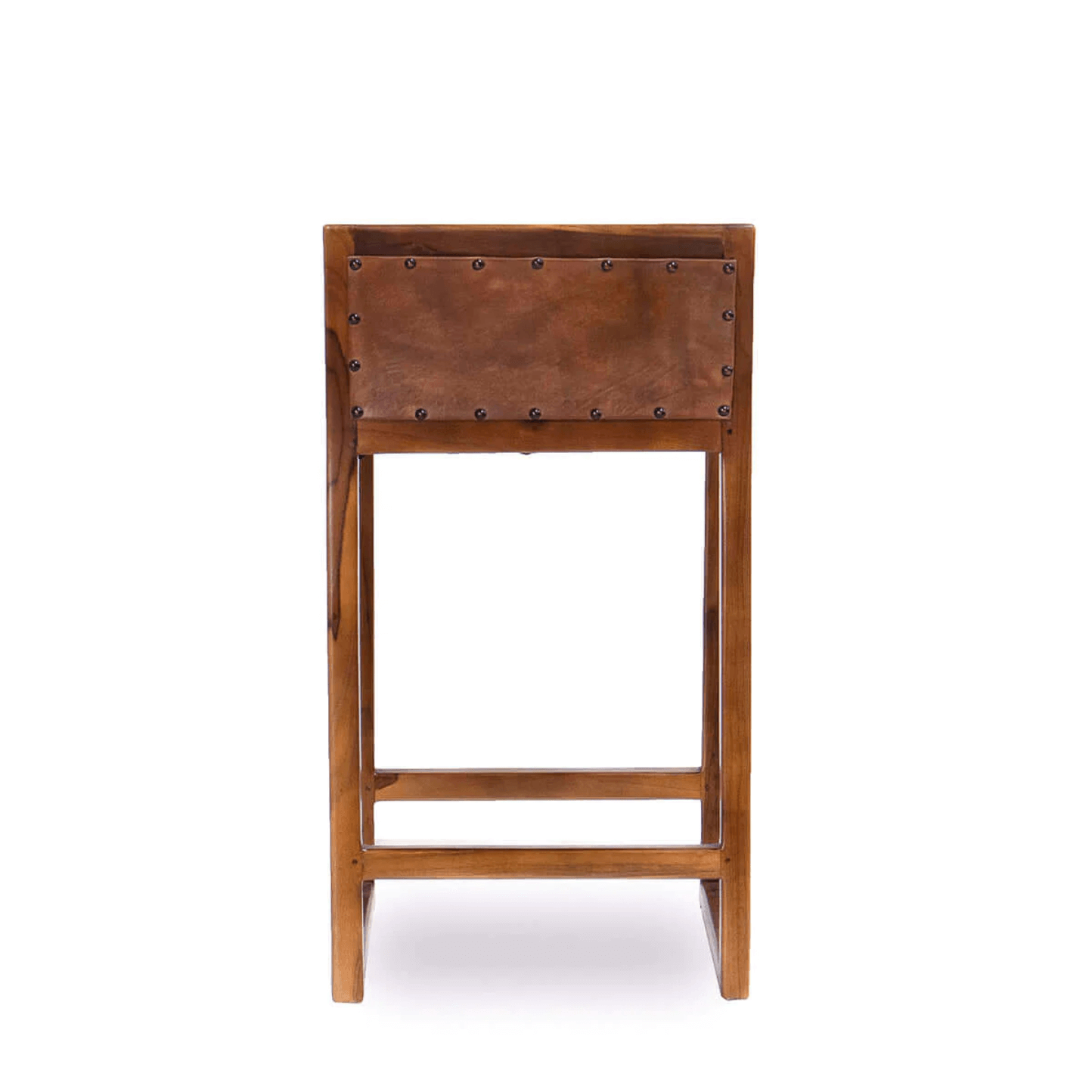 Gavin MCM Styled Counter Stool Solid Wood Genuine Leather Seat - Revel Sofa 