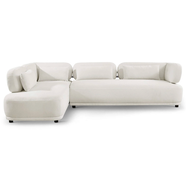 Richard Modern L-Shape Sectional Chaise Sofa, Mocha or Cream Boucle 116 - Revel Sofa 