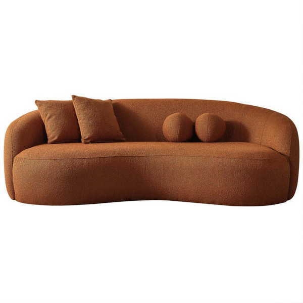 Drake Japandi Curvy Modern Minimalist Boucle Sofa Couch 89 - Revel Sofa 