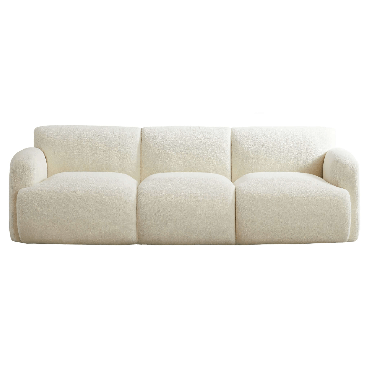 Simone Modern 3 Seater Sofa, Cream Boucle 90" - Revel Sofa 