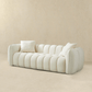 Marissa Channel Tufted Sofa, Cream Boucle 89" - Revel Sofa 