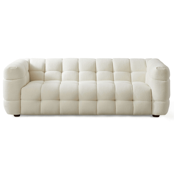 Morrison Tufted Boucle Sofa Couch, Cream 90 - Revel Sofa 