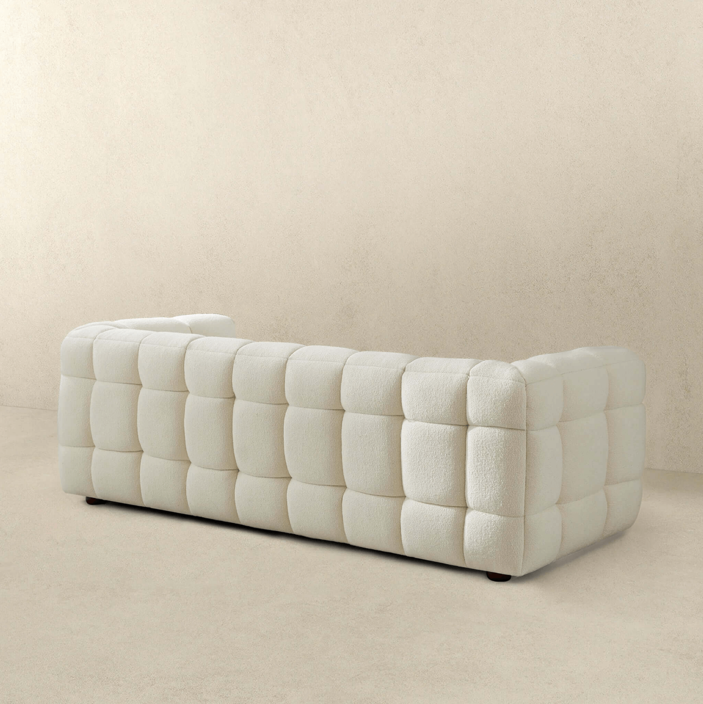 Morrison Tufted Boucle Sofa Couch, Cream 90" - Revel Sofa 