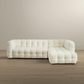 Morrison Tufted Boucle Right Facing Chaise Sectional Sofa, Cream 141" - Revel Sofa 