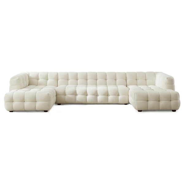 Morrison Tufted Boucle Dual Chaise U Shape Sectional Sofa, Cream 154 - Revel Sofa 