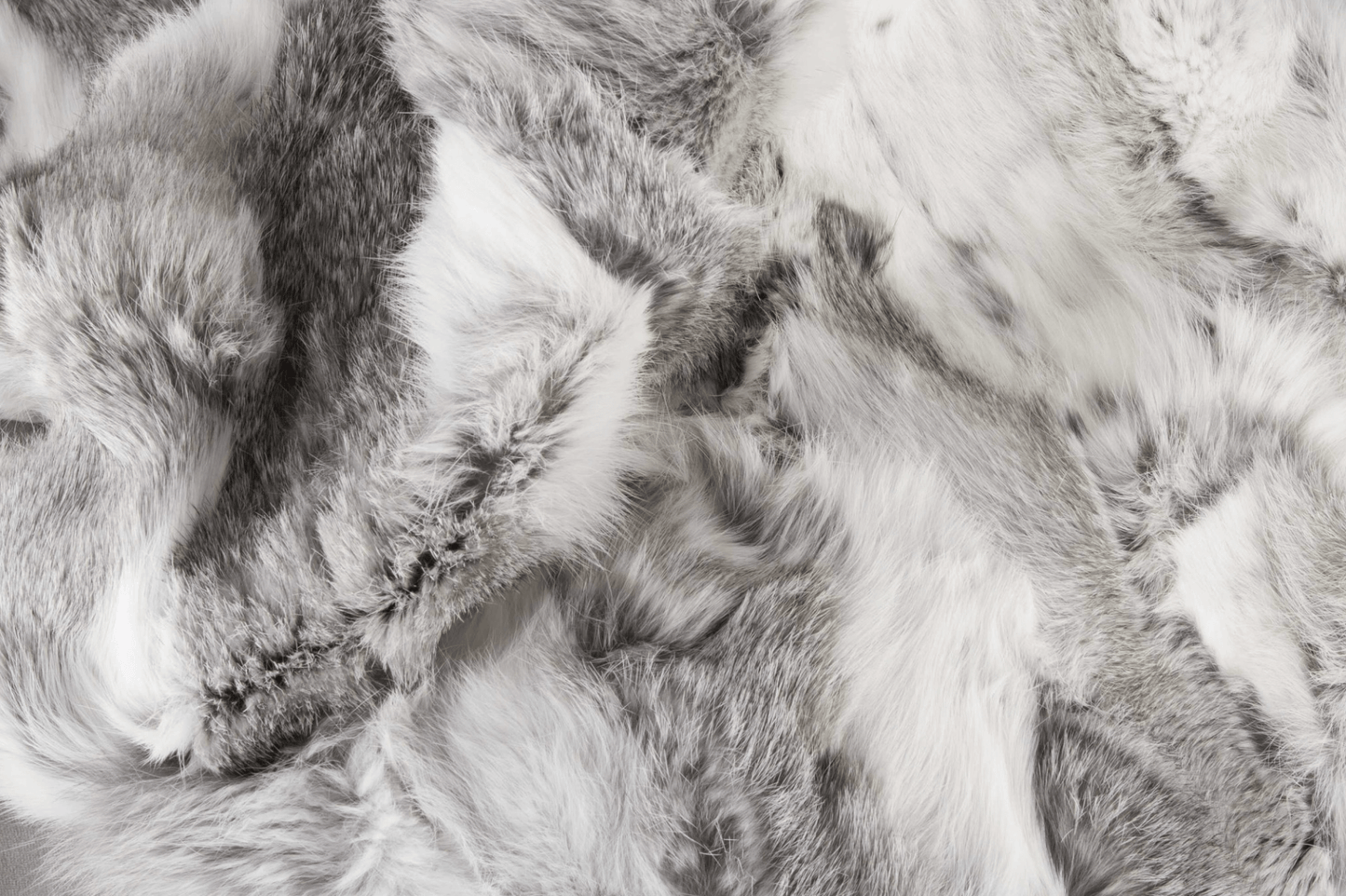 Gray Rabbit Fur Throw Blanket