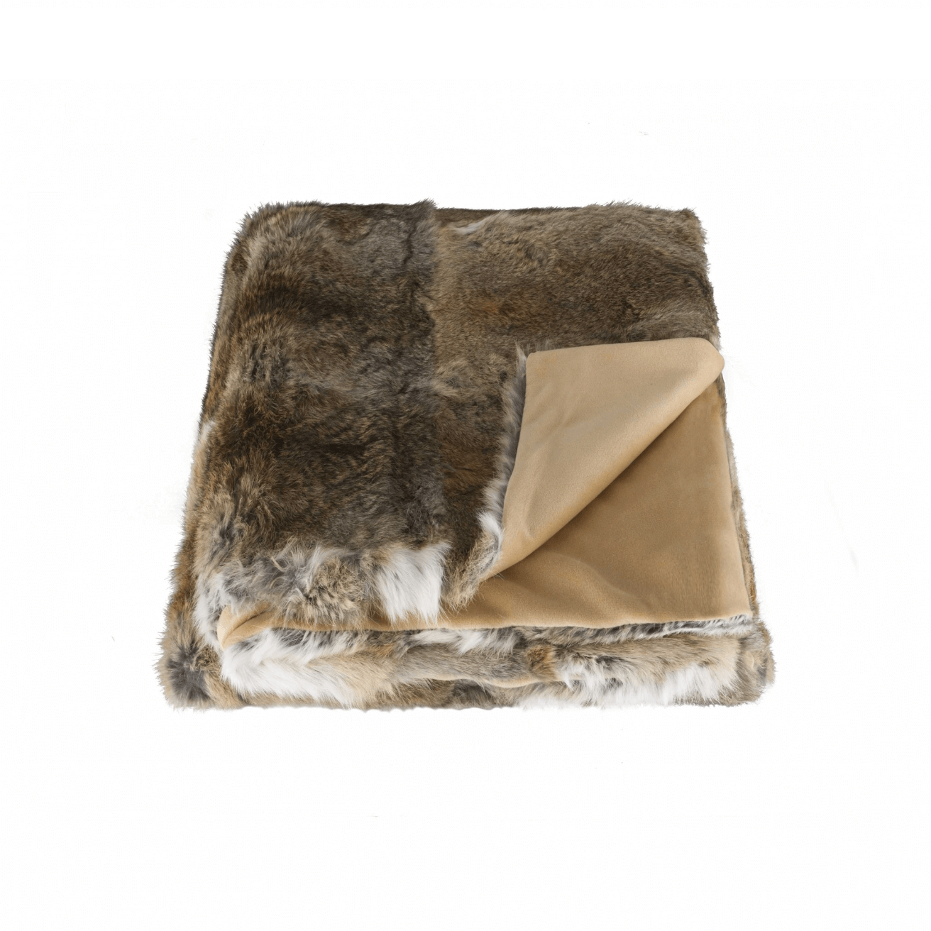 Gray Rabbit Fur Throw Blanket