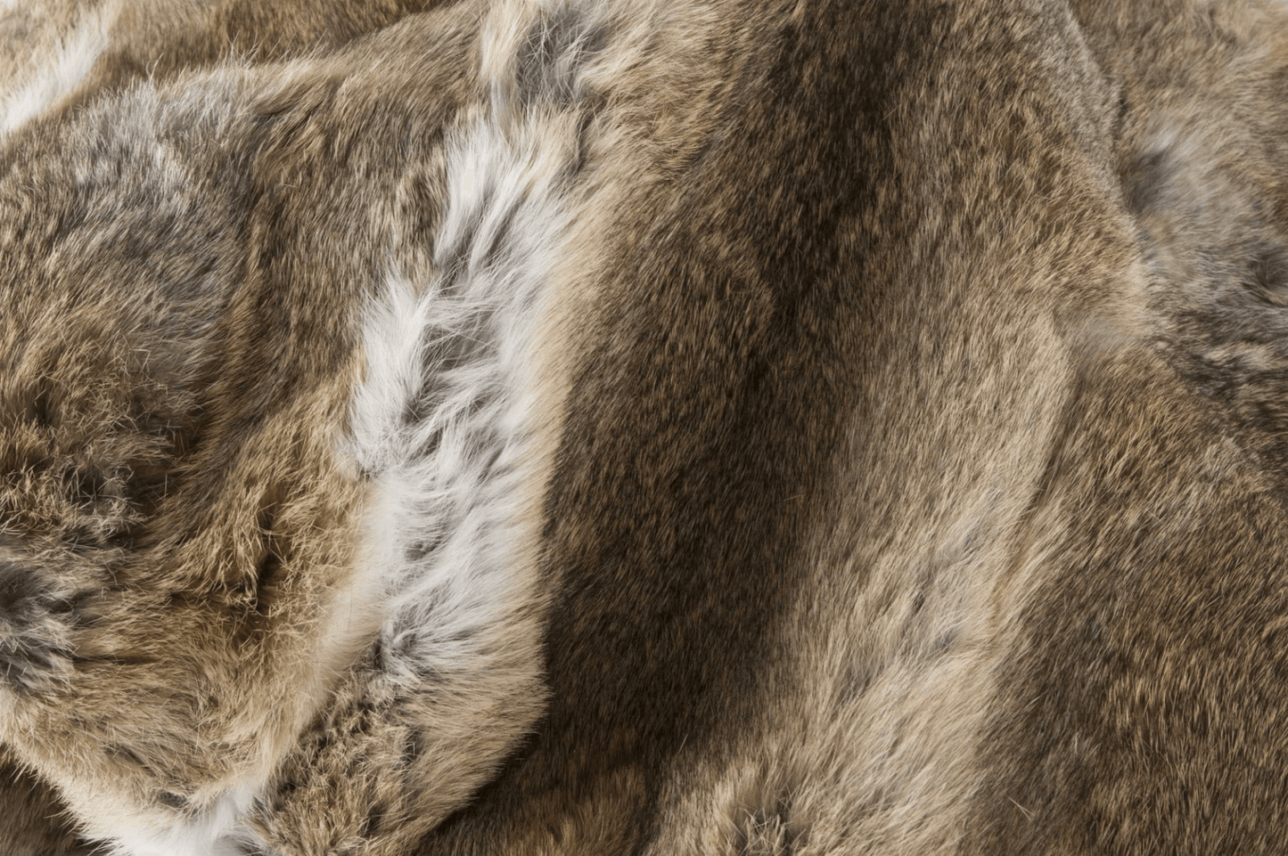 Gray Rabbit Fur Throw Blanket