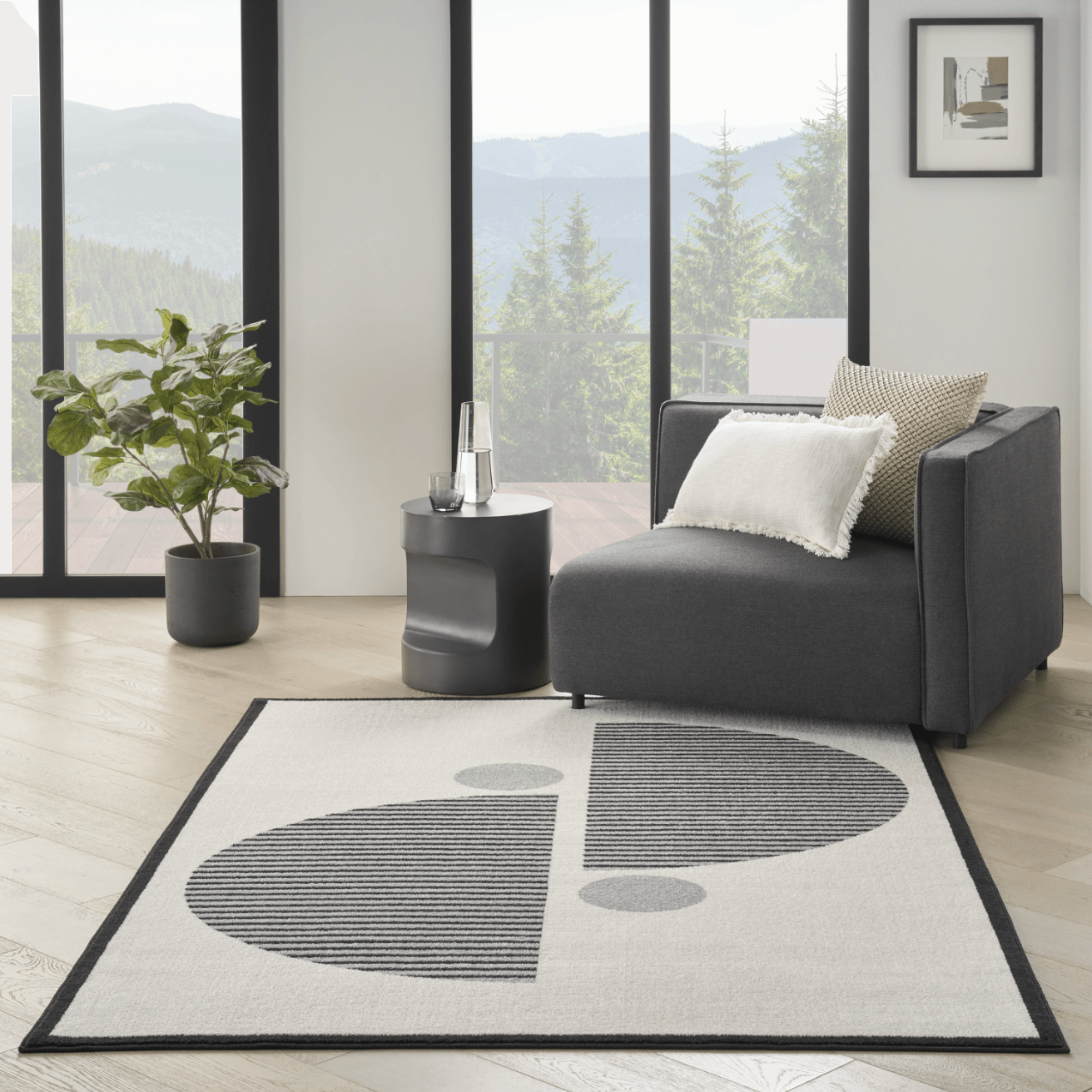 Nourison Modern Rectangular Indoor Rug (Various Sizes)