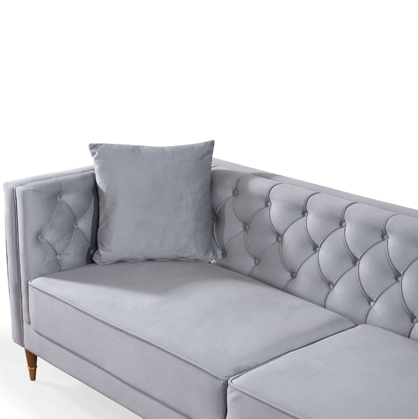 Autumn MCM Styled Tufted Velvet Sofa (91")