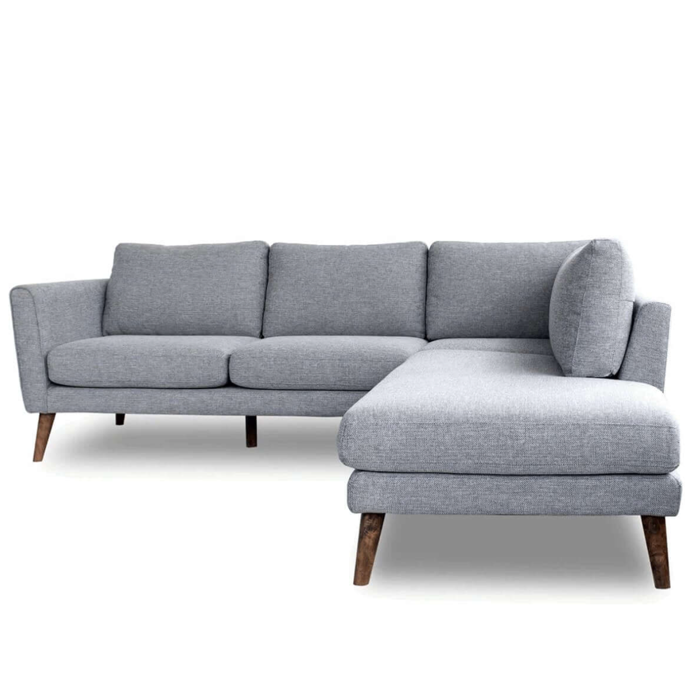 Batres MCM Styled L-Shape Chaise Sectional Sofa, Gray 96"