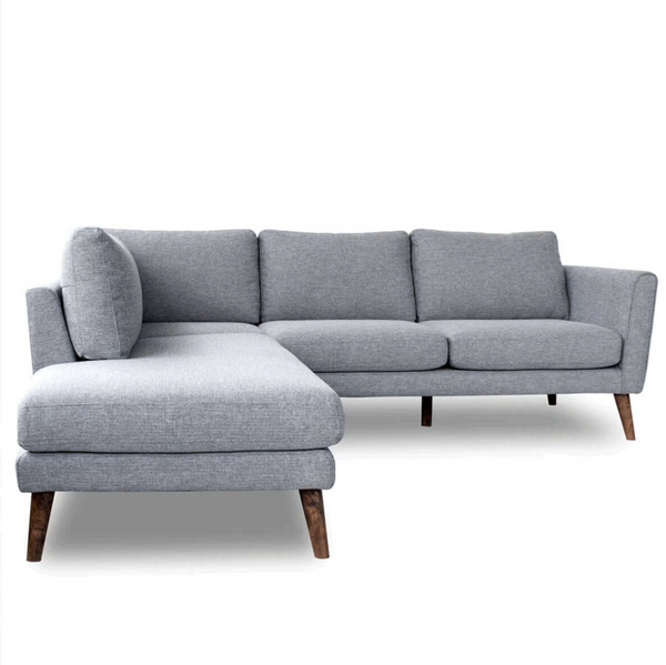 Batres MCM Styled L-Shape Chaise Sectional Sofa, Gray 96