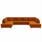 Brooke MCM Tufted Velvet U-Shape Dual Chaise Sectional Sofa 131"