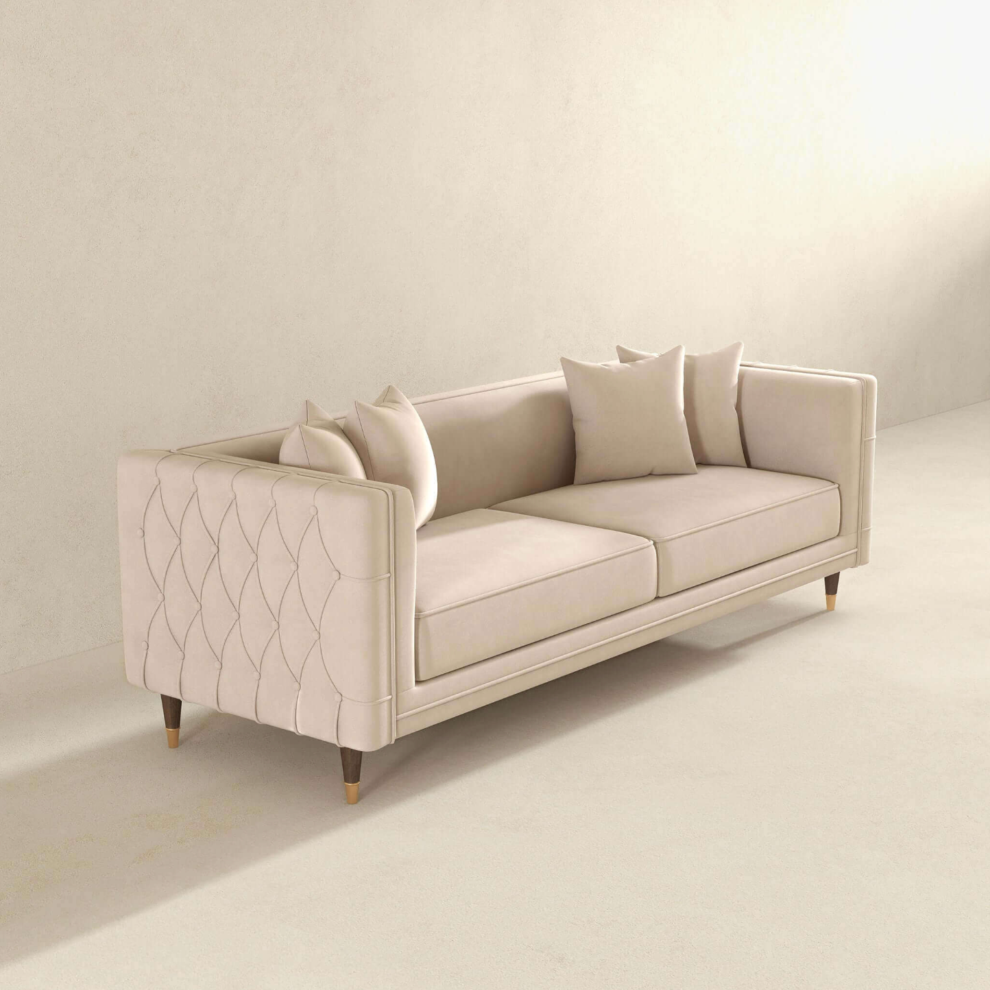 Edward MCM Elegant Tufted Velvet Sofa 90"