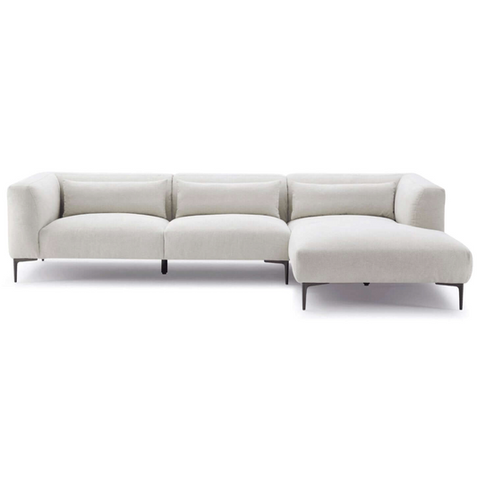 Laley L-Shaped RF Chaise Sectional Sofa in Cream 122"