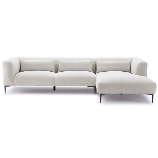 Laley L-Shaped RF Chaise Sectional Sofa in Cream Color