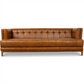 Mara MCM Style Tufted Genuine Leather Sofa Couch 90"